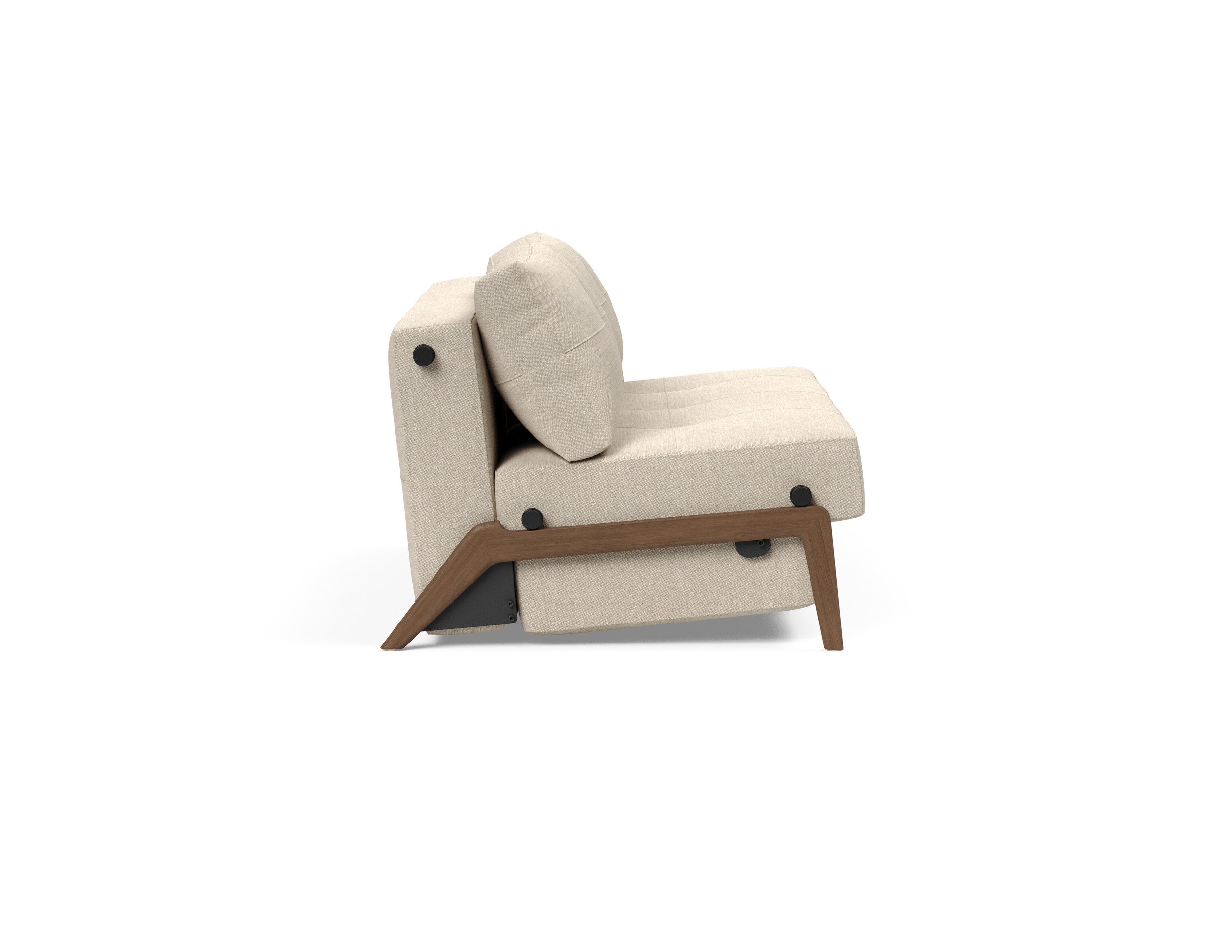 Cubed Deluxe Fabric Sofa Bed w/Dark Wood Legs, Full Size