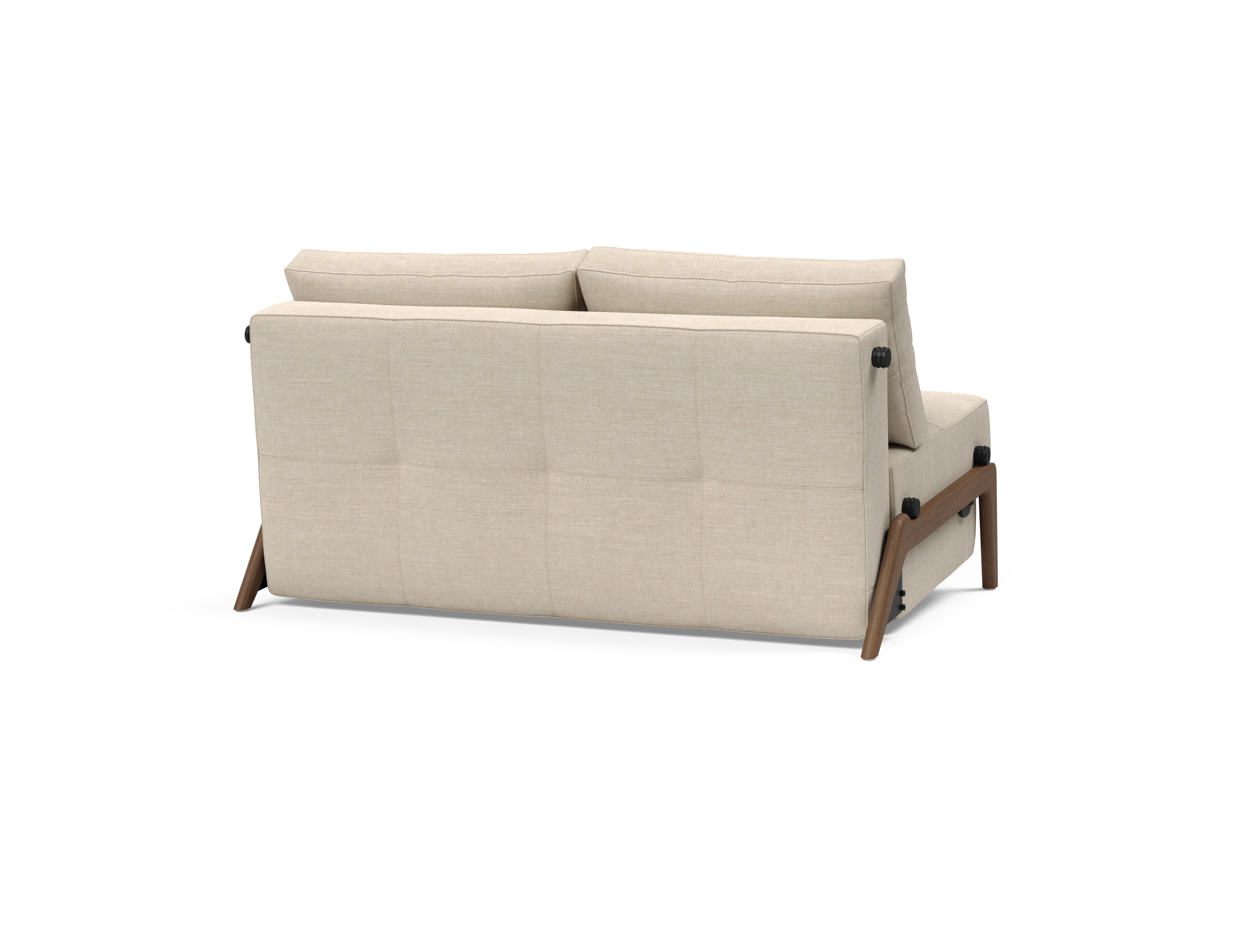 Cubed Deluxe Fabric Sofa Bed w/Dark Wood Legs, Full Size