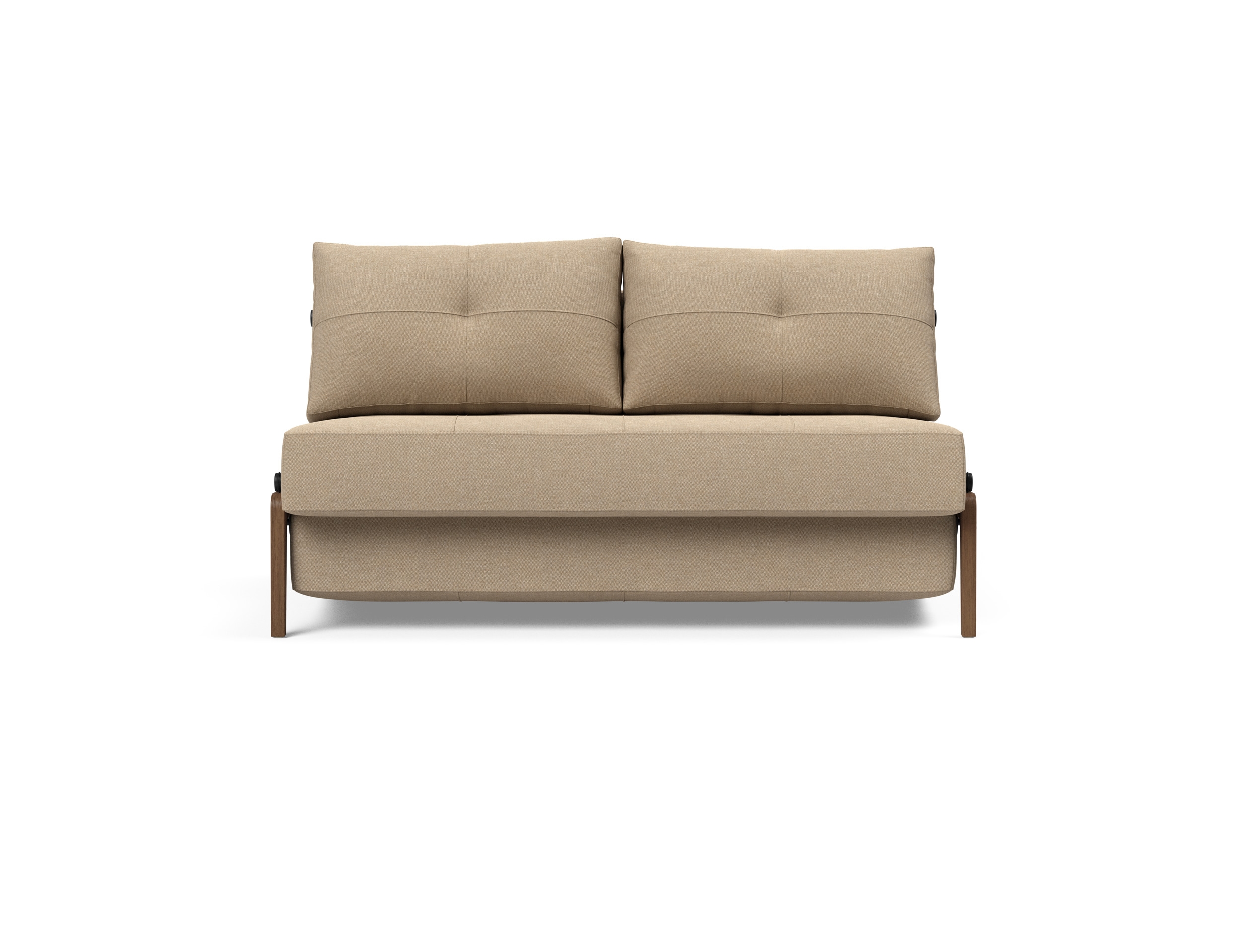 Cubed Deluxe Fabric Sofa Bed w/Dark Wood Legs, Full Size