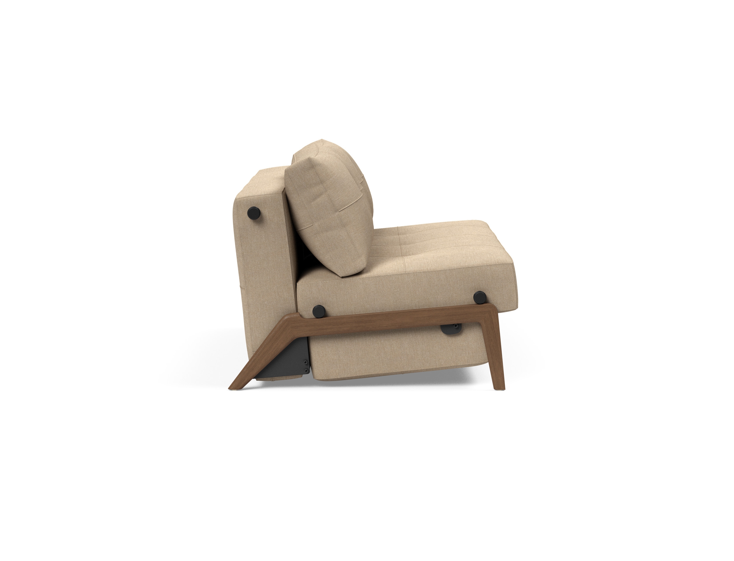 Cubed Deluxe Fabric Sofa Bed w/Dark Wood Legs, Full Size