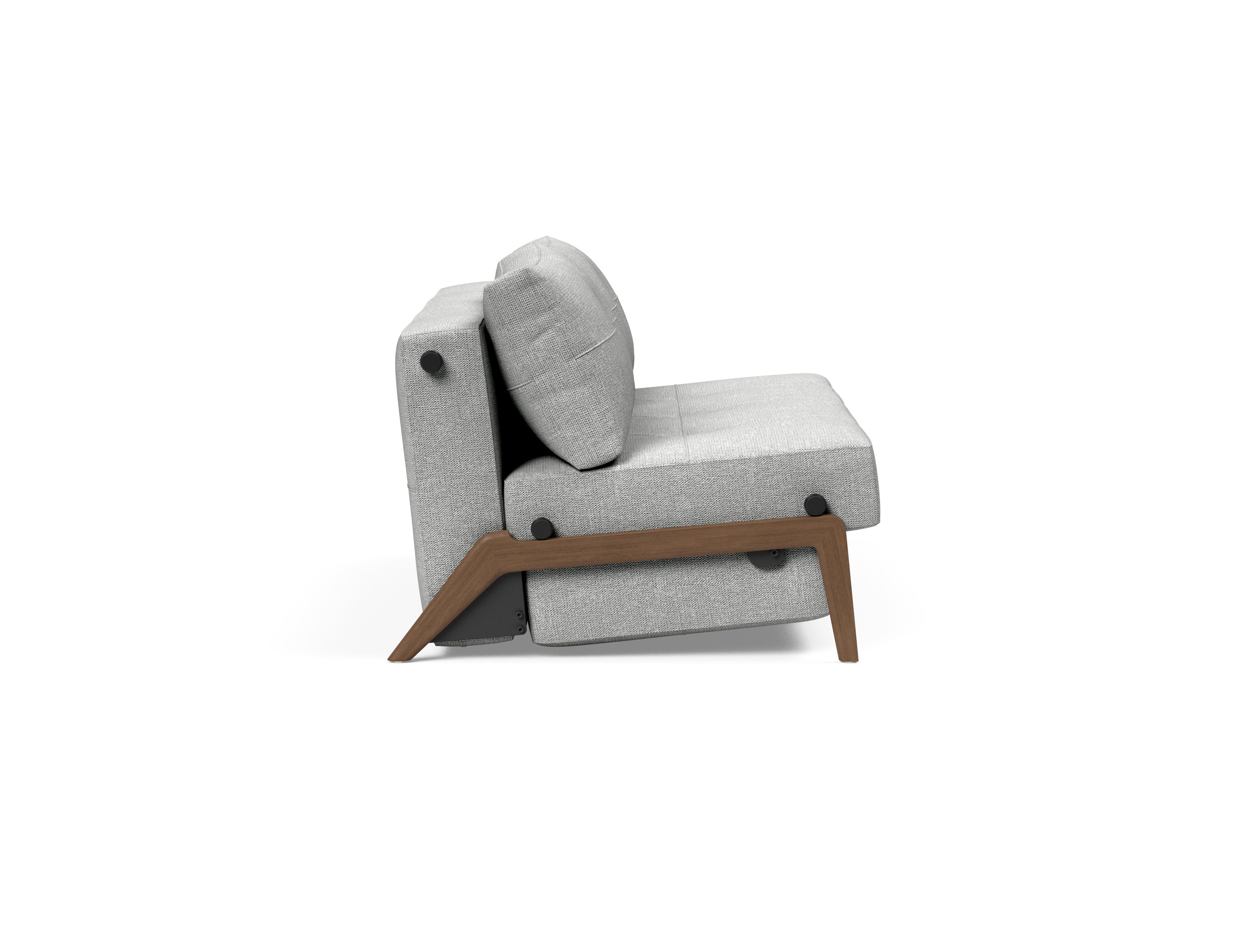 Cubed Deluxe Fabric Sofa Bed w/Dark Wood Legs, Full Size