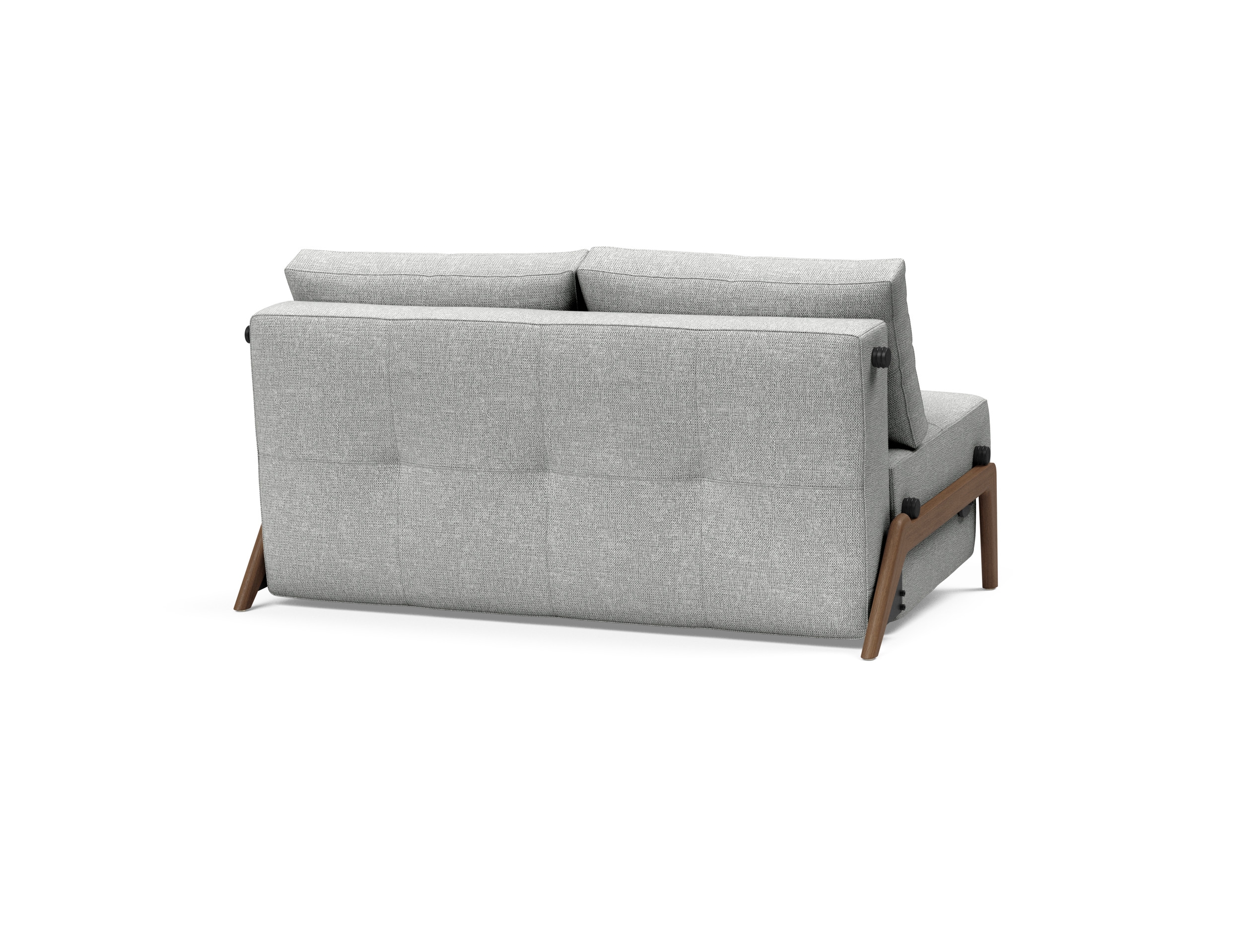 Cubed Deluxe Fabric Sofa Bed w/Dark Wood Legs, Full Size