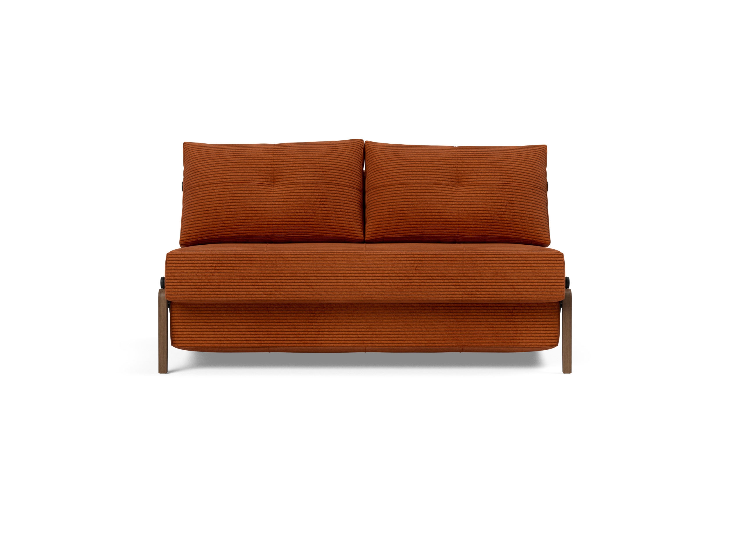 Cubed Deluxe Fabric Sofa Bed w/Dark Wood Legs, Full Size