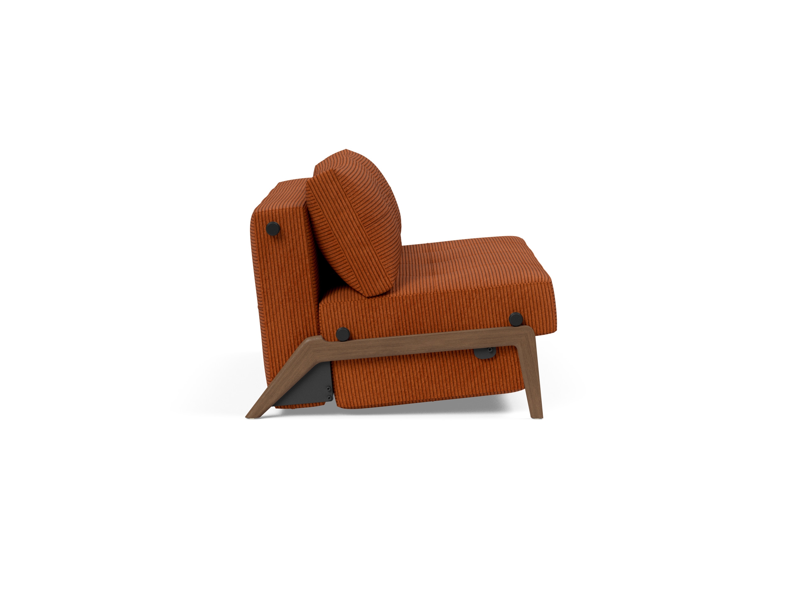 Cubed Deluxe Fabric Sofa Bed w/Dark Wood Legs, Full Size