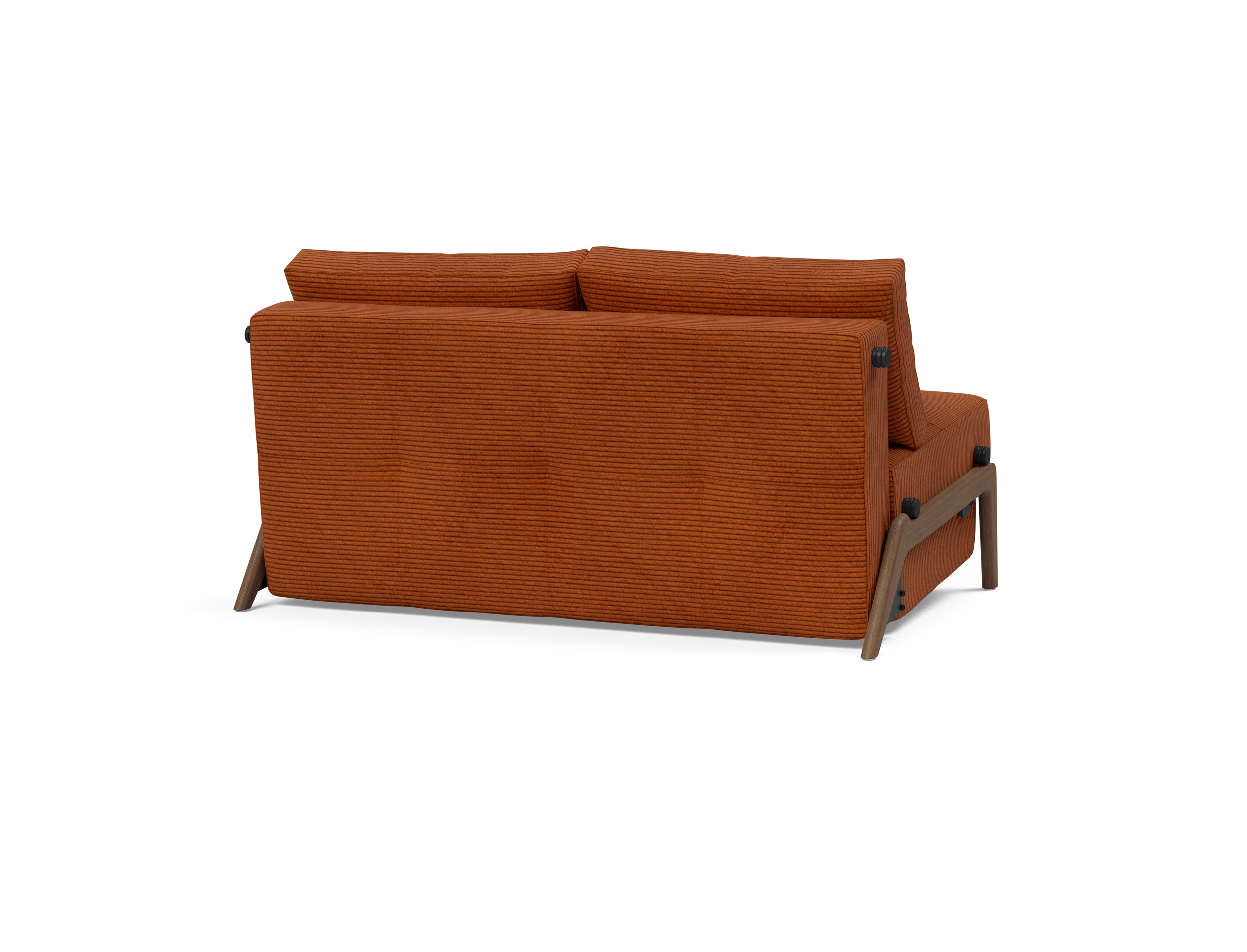 Cubed Deluxe Fabric Sofa Bed w/Dark Wood Legs, Full Size