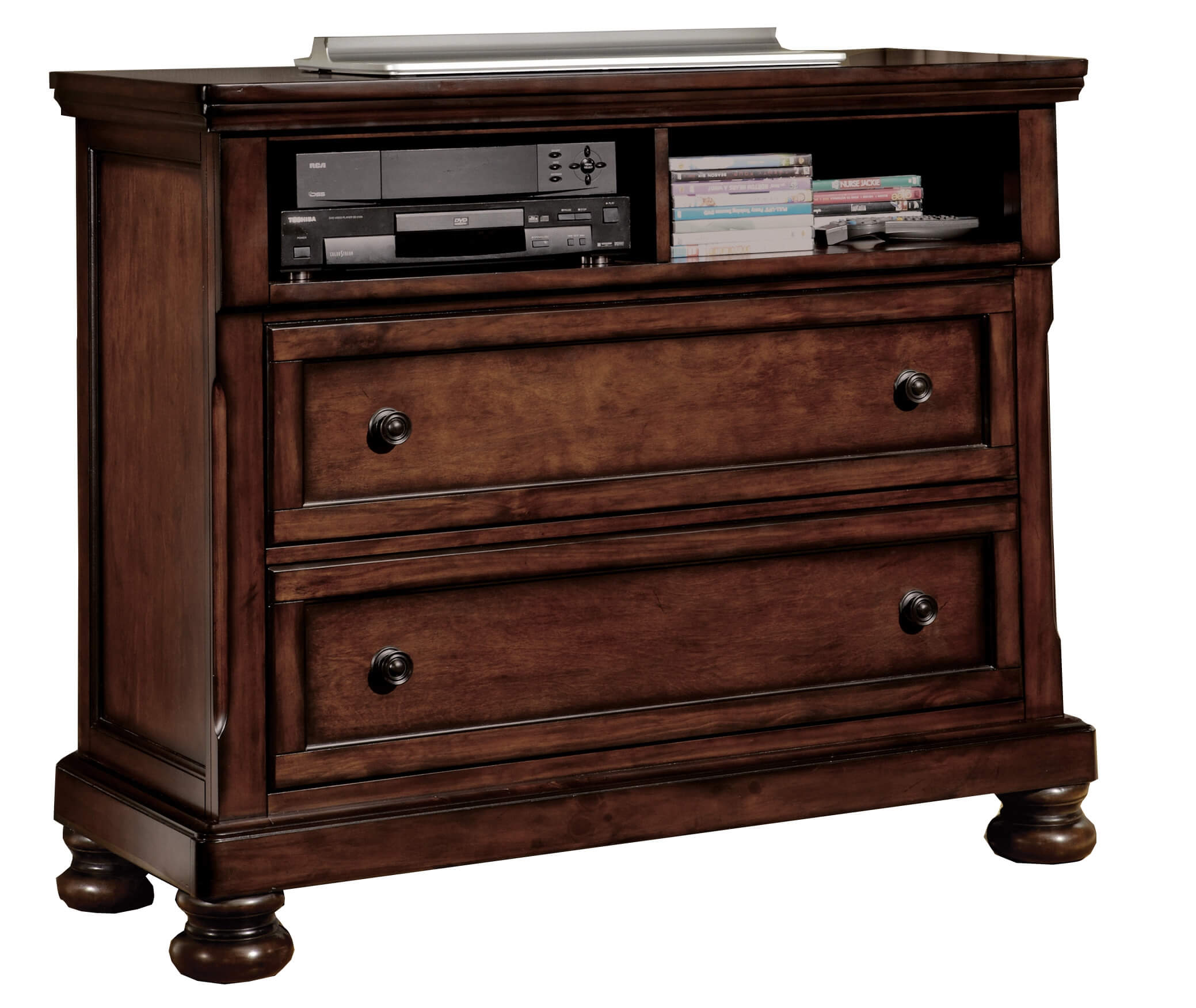 Cumberland Wood/Wood Veneer TV Chest