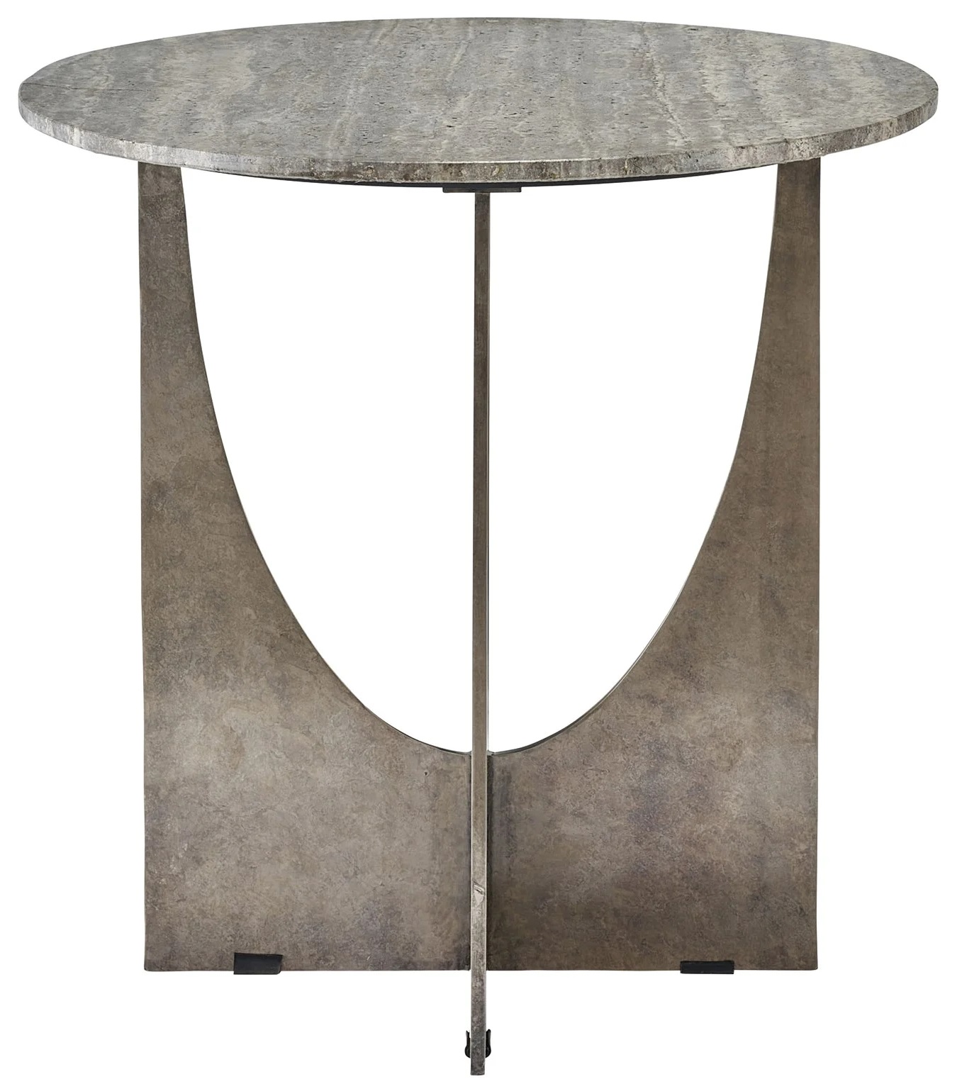 Op Art Stone/Metal End Table