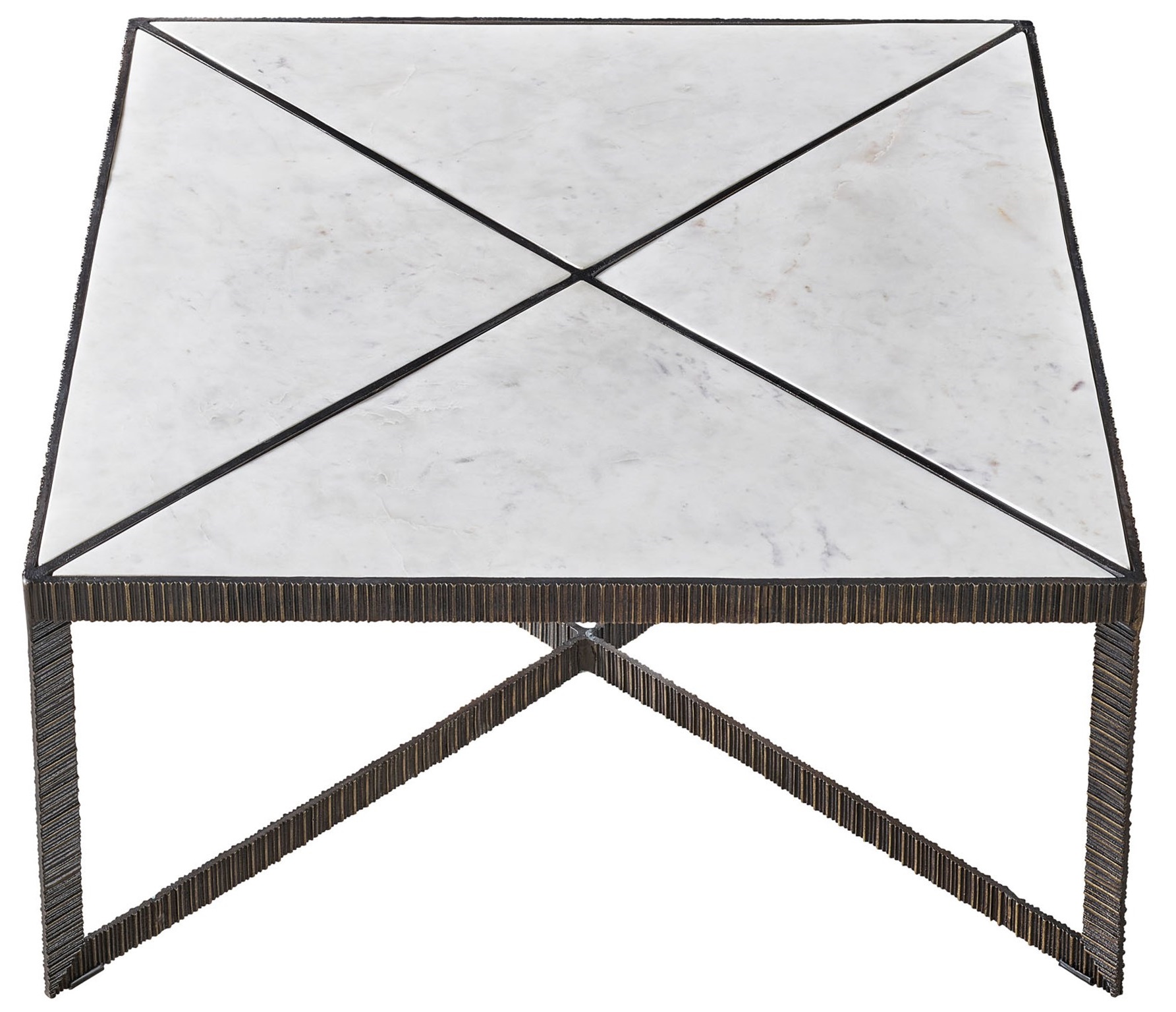 Abstraction Marble/Aluminum Sqaure Coffee Table