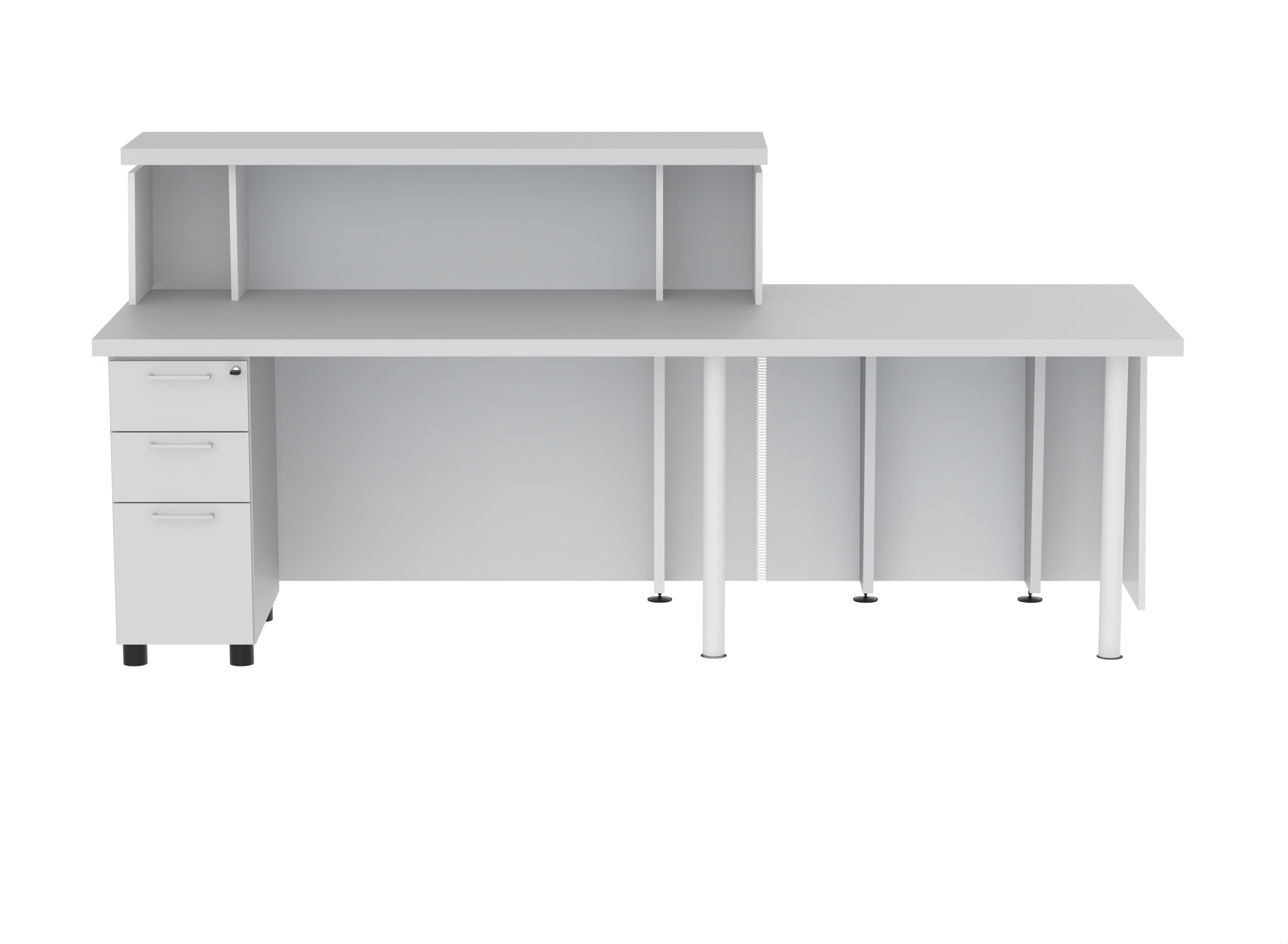 Tera Customizable Reception Desk Storage area