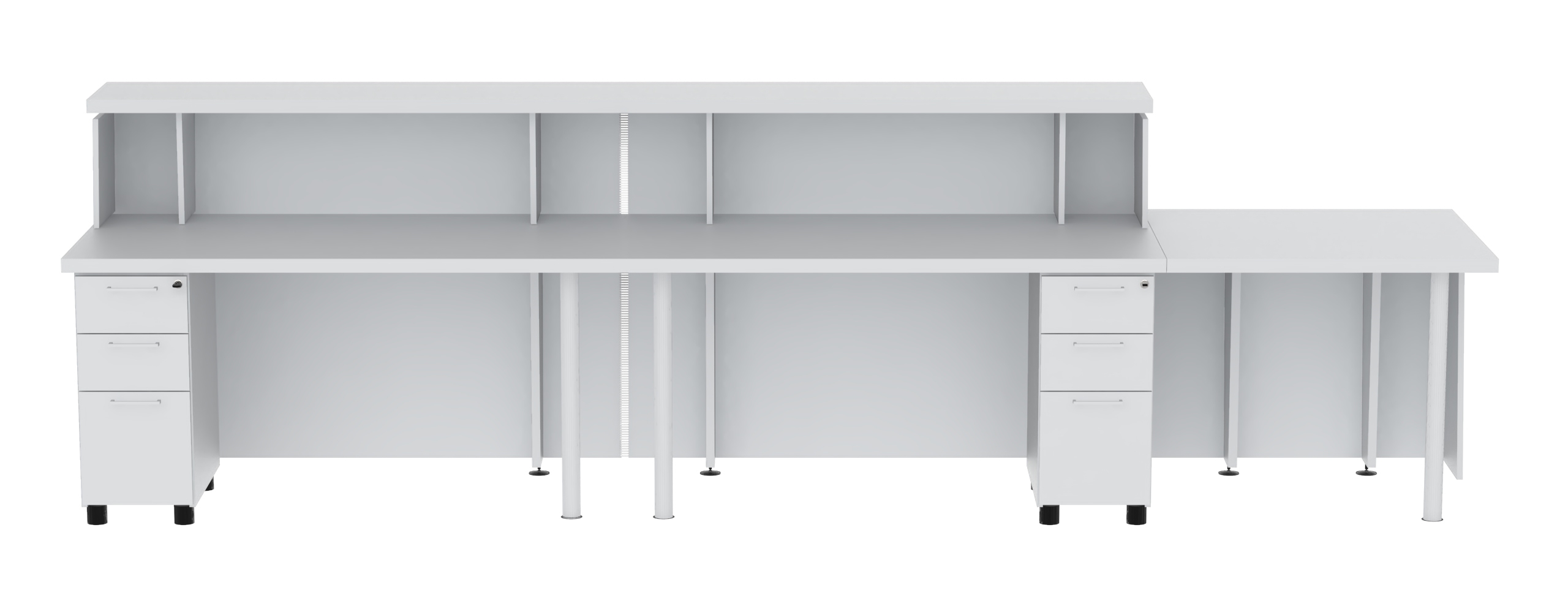 Kansole Tera 183" Reception Desk with Countertop & 2 Pedestals