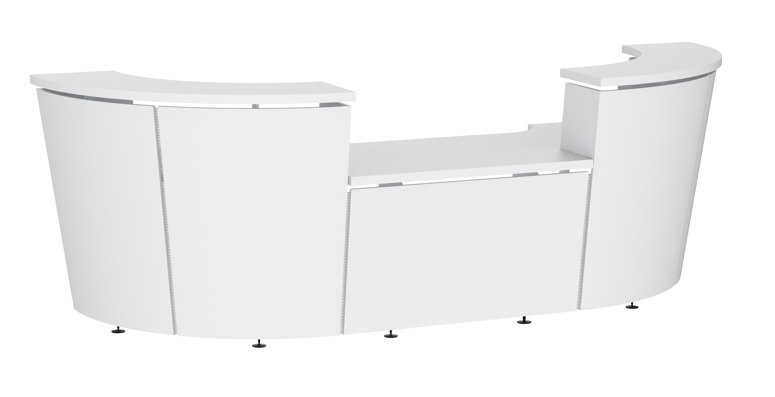 Tera 132" U-Shape White with 2 Countertops Reception Desk