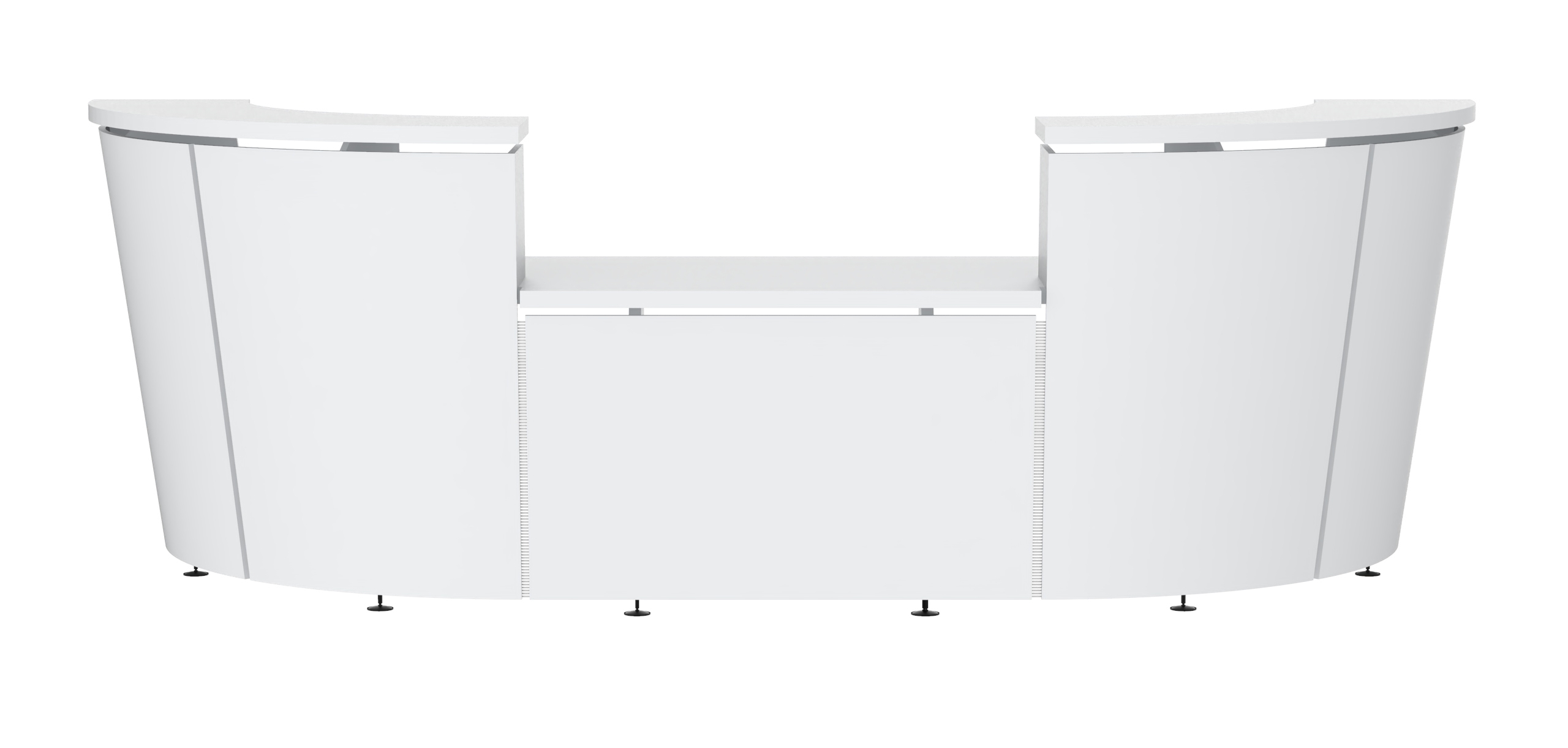 NARBUTAS Tera 132" U-Shape White with 2 Countertops Reception Desk