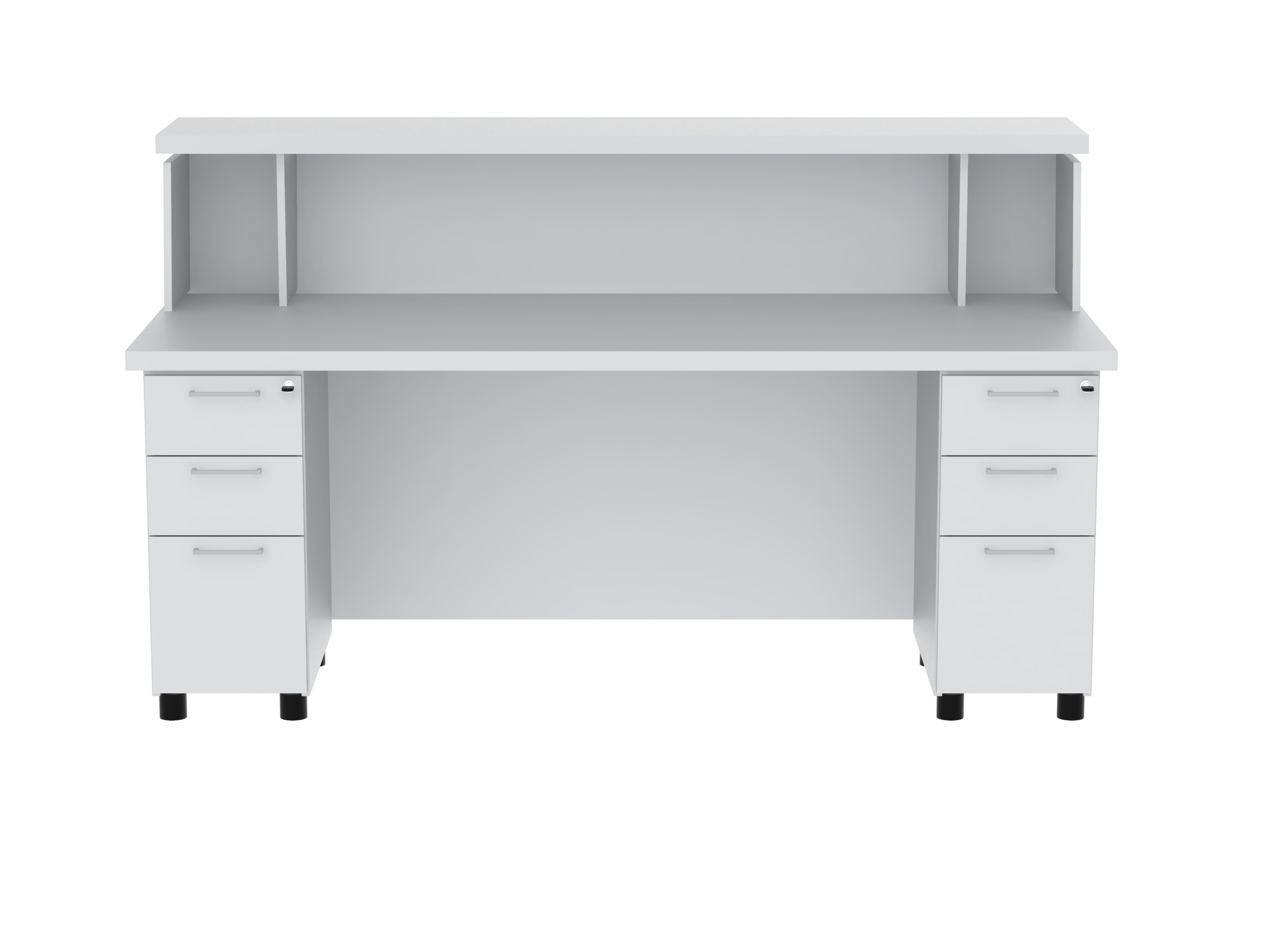 Tera 68.9" Straight Reception Desk With 2 Pedestals