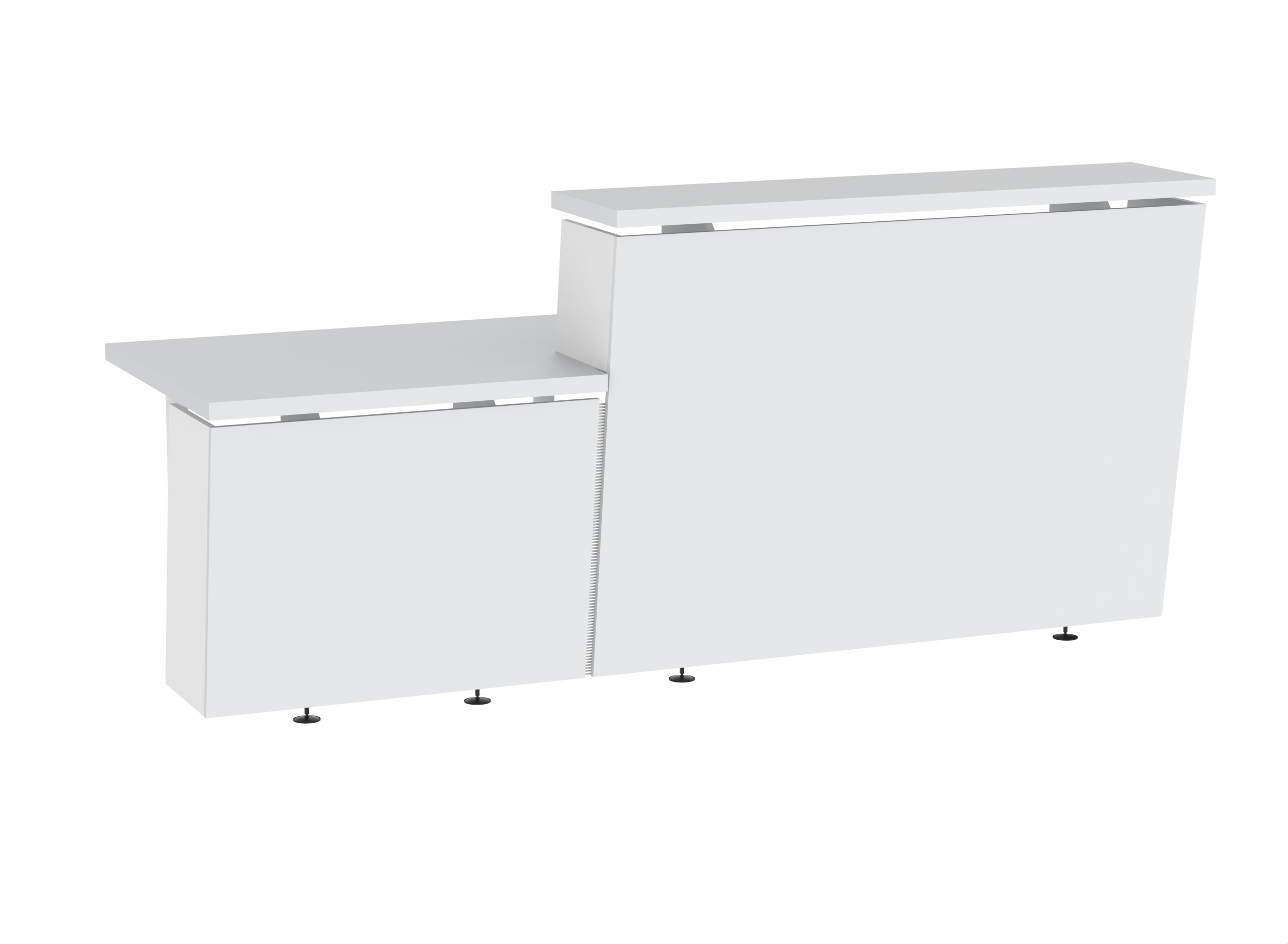Tera Straight Customizable White Reception Desk