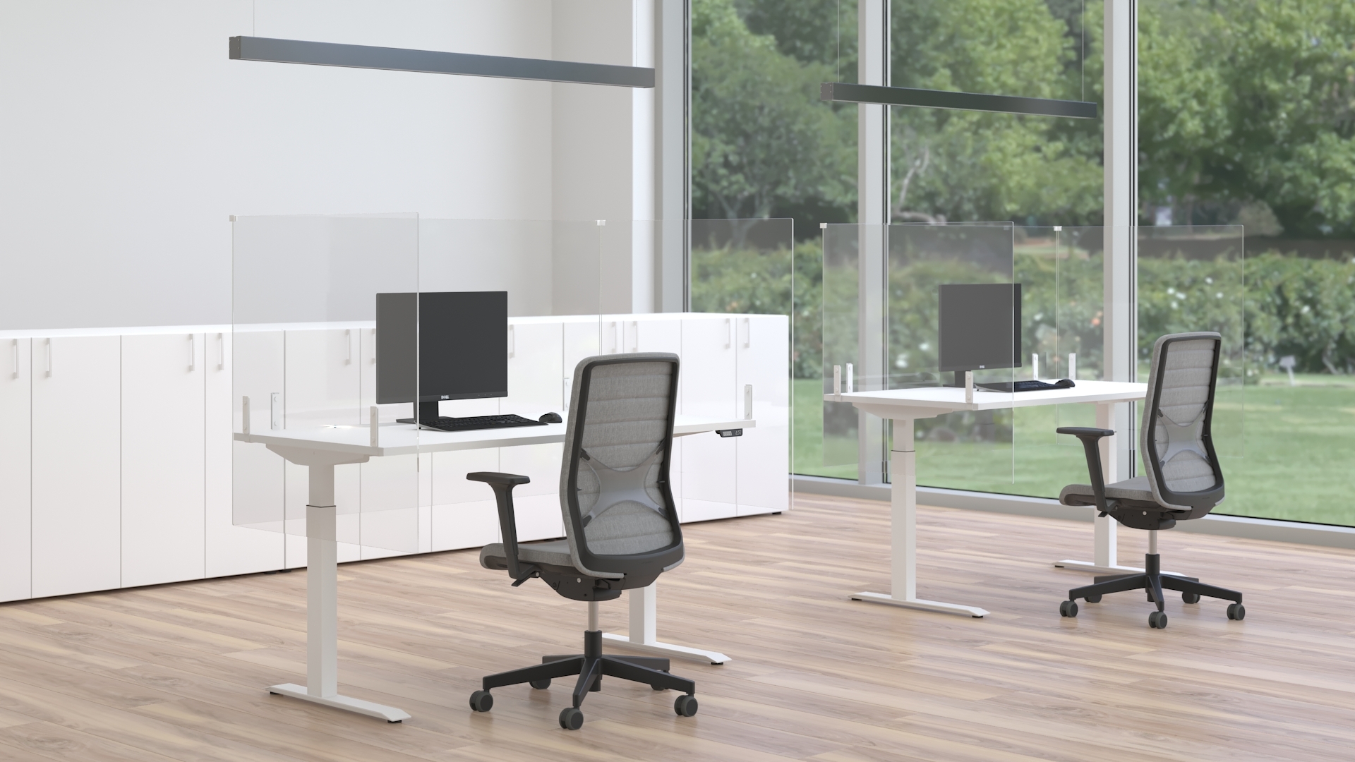 Active 47.2" Adjustable 3-Column Sit-Stand Office Desk