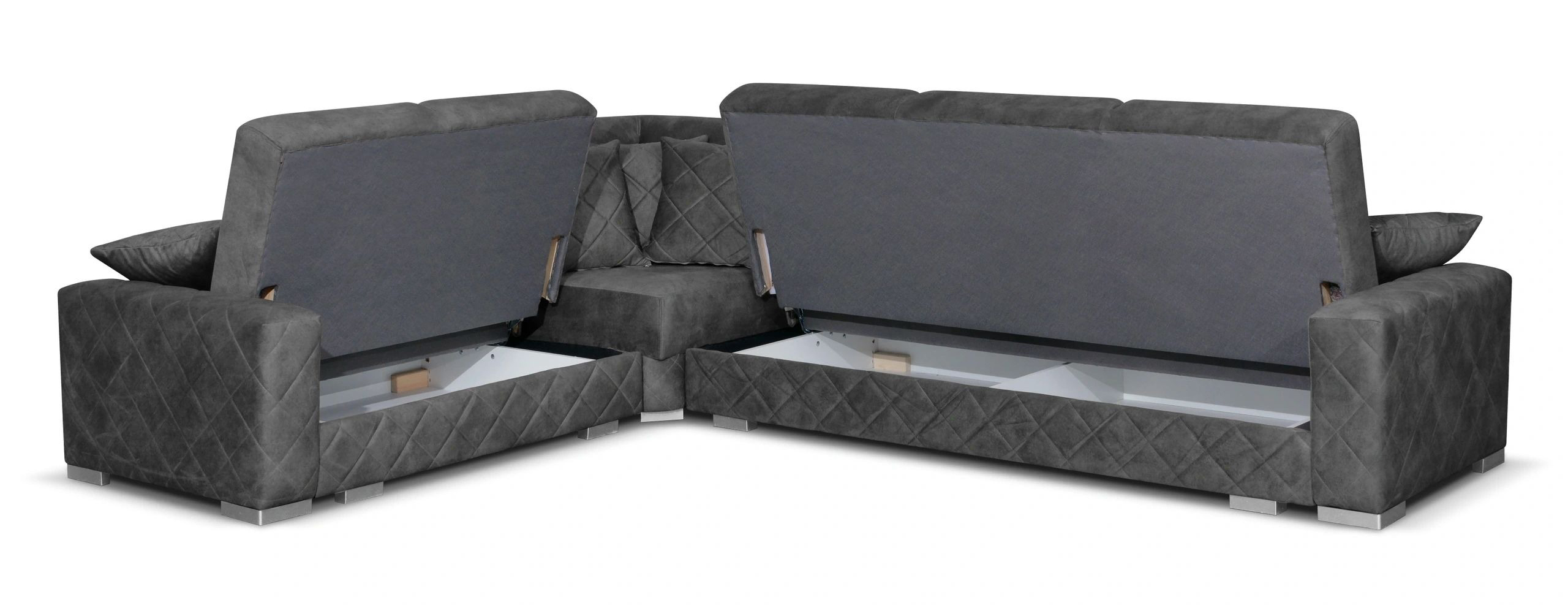 Norman L-Shaped Fabric Convertible Storage Sectional Sofa