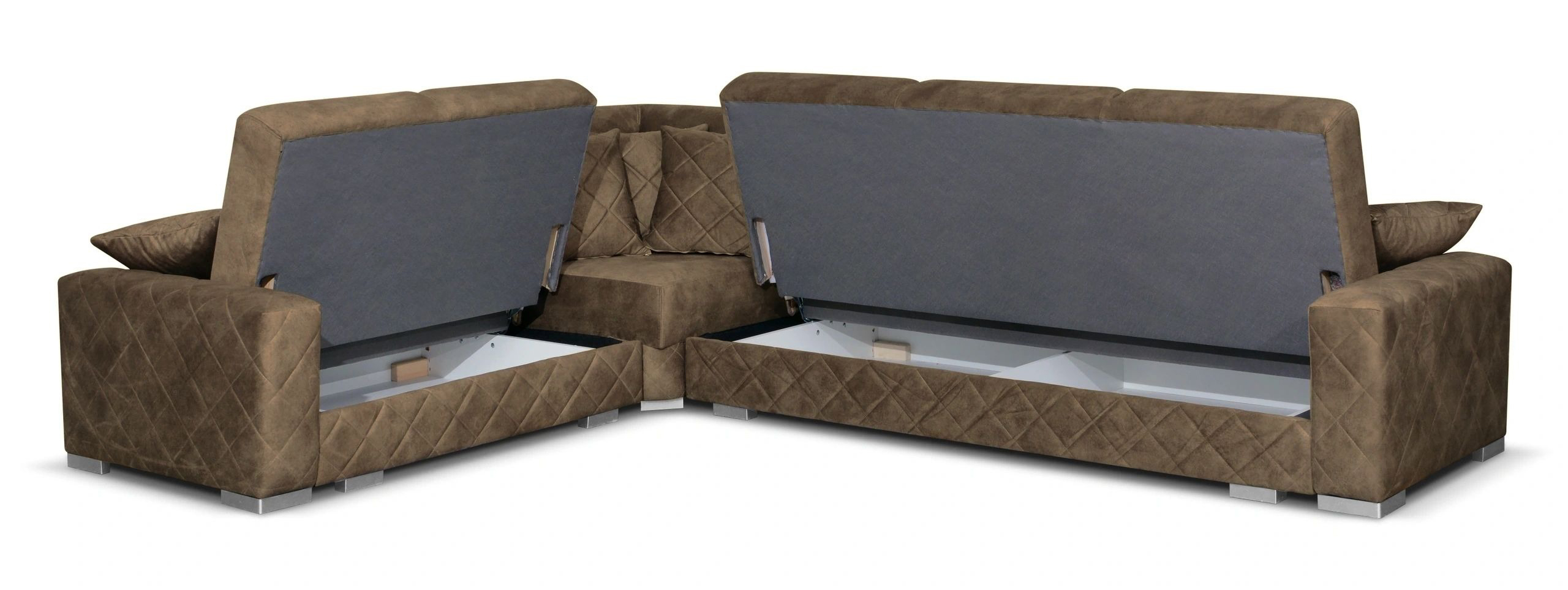 Norman L-Shaped Fabric Convertible Storage Sectional Sofa