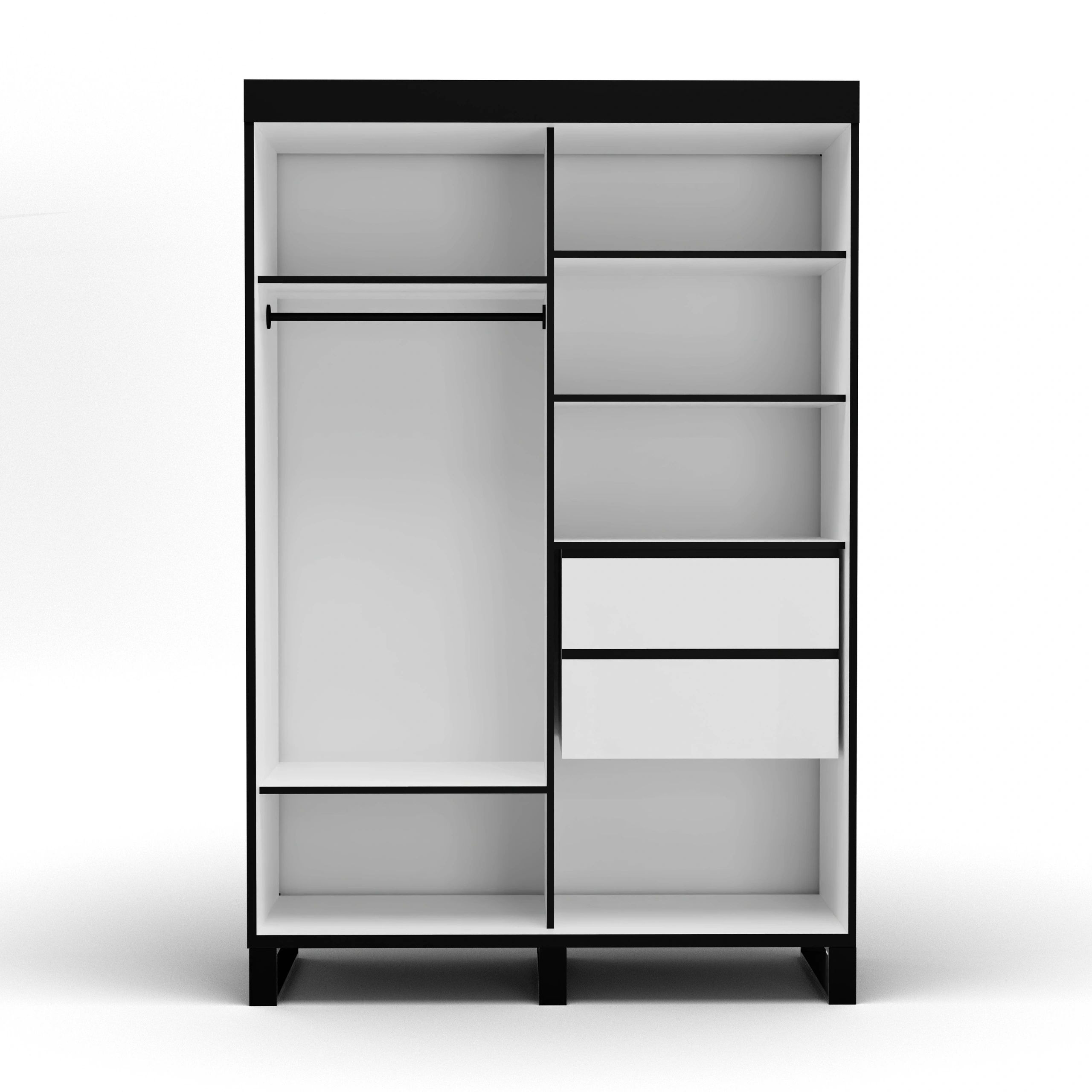 Loft 59-inch 2-Door Wood Wardrobe with Mirror
