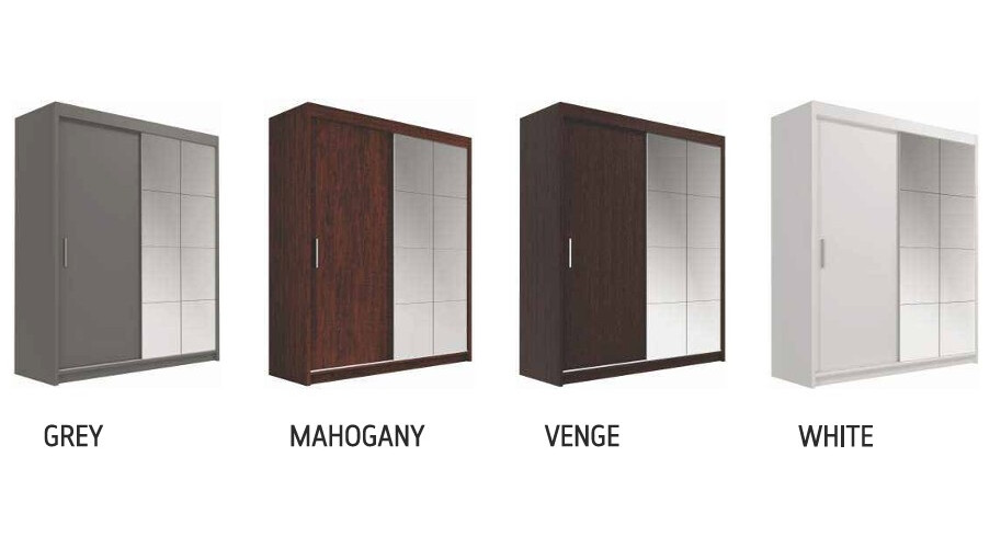 Peso 71-inch 2-Door Wood Wardrobe with Mirror