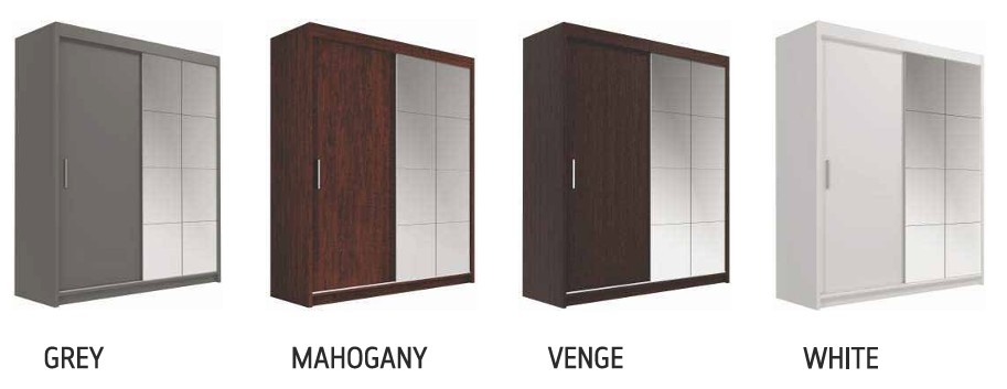 Peso 71-inch 2-Door Wood Wardrobe with Mirror
