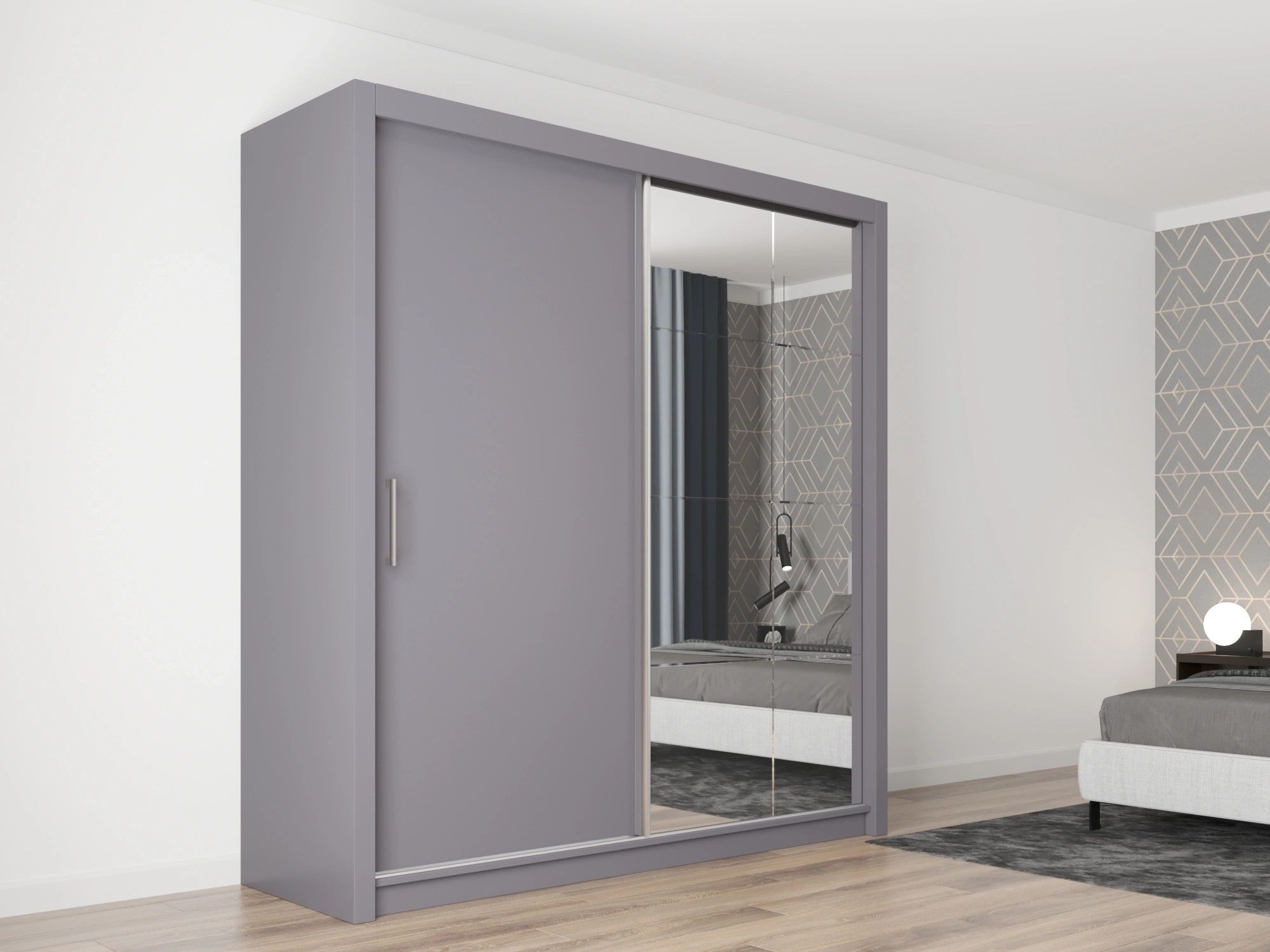 Peso 71-inch 2-Door Wood Wardrobe with Mirror
