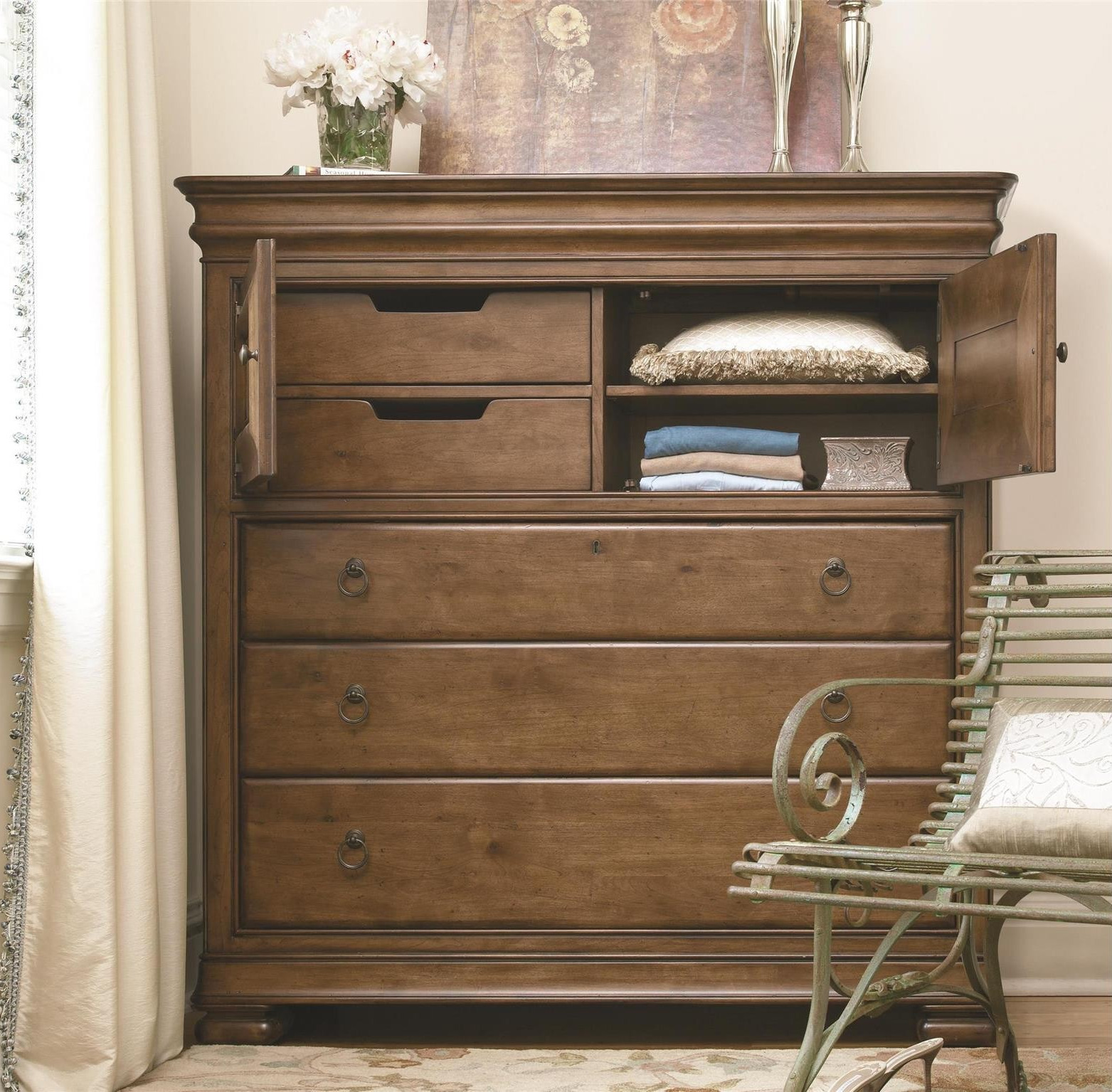 New Lou Wood Dressing Chest w/3 Drawers & 2 Doors