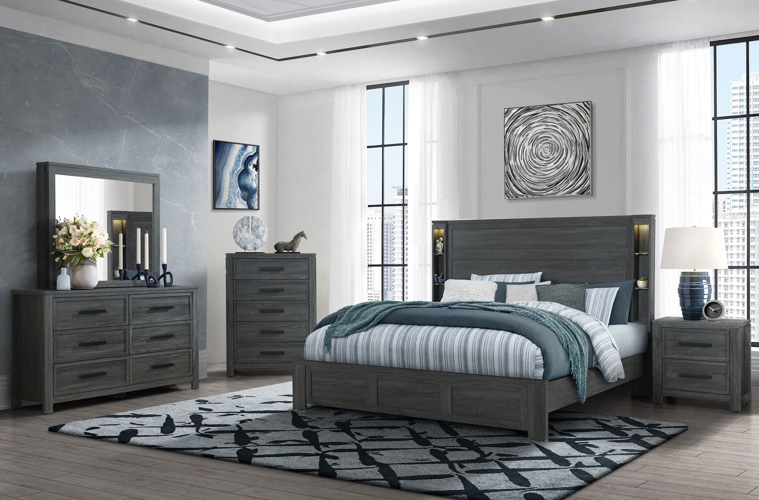 Cypress 2-Drawer Wood Nightstand