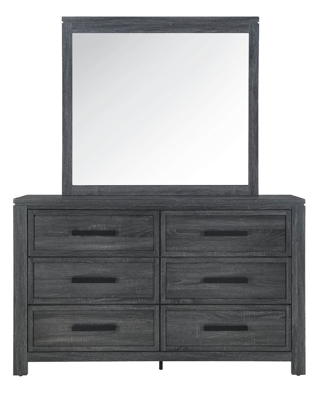 Cypress 59" Wide 6 Drawer Dresser With Mirror