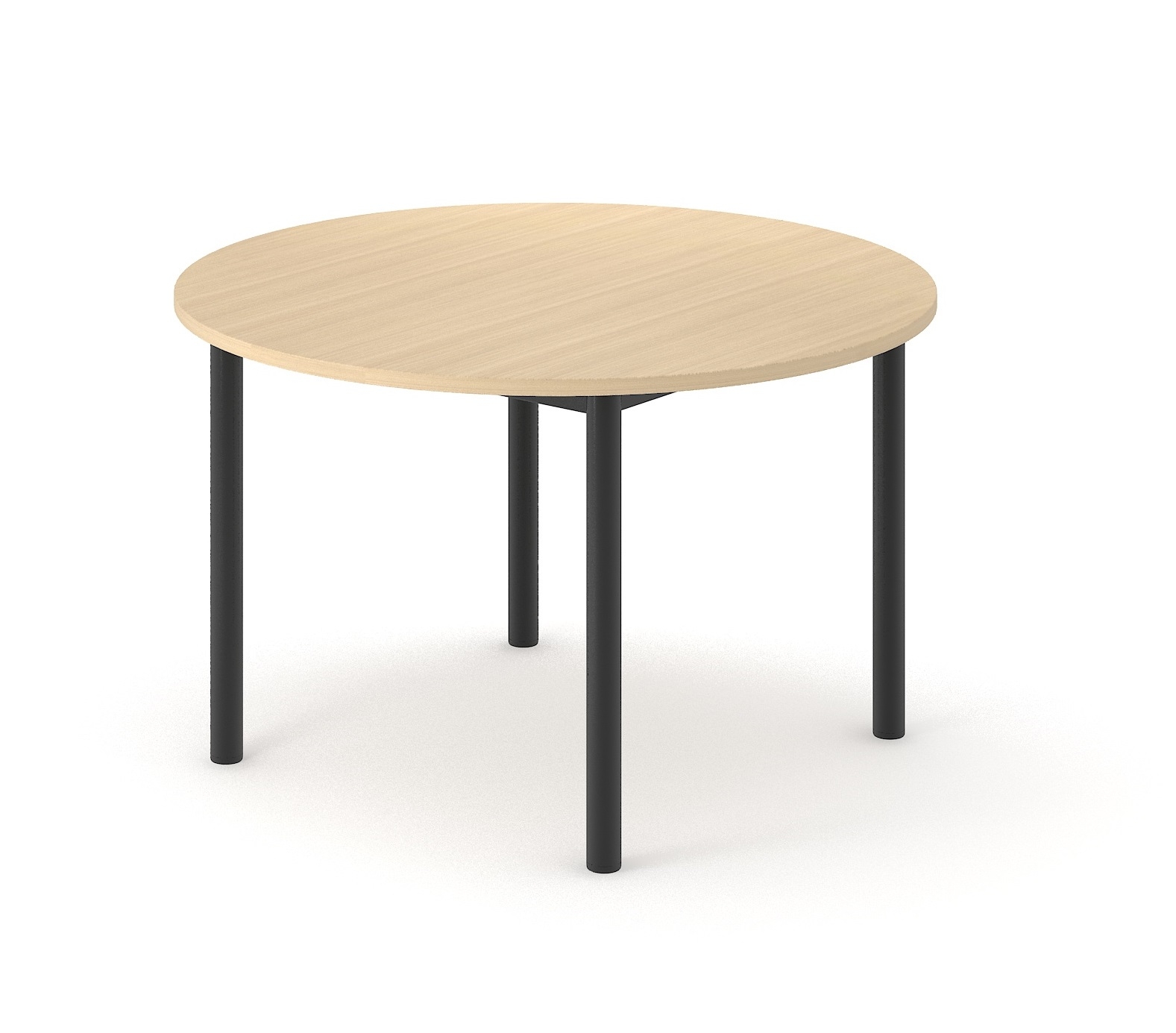 Optima Round Melamine 4-Person Meeting Table w/Metal Frame