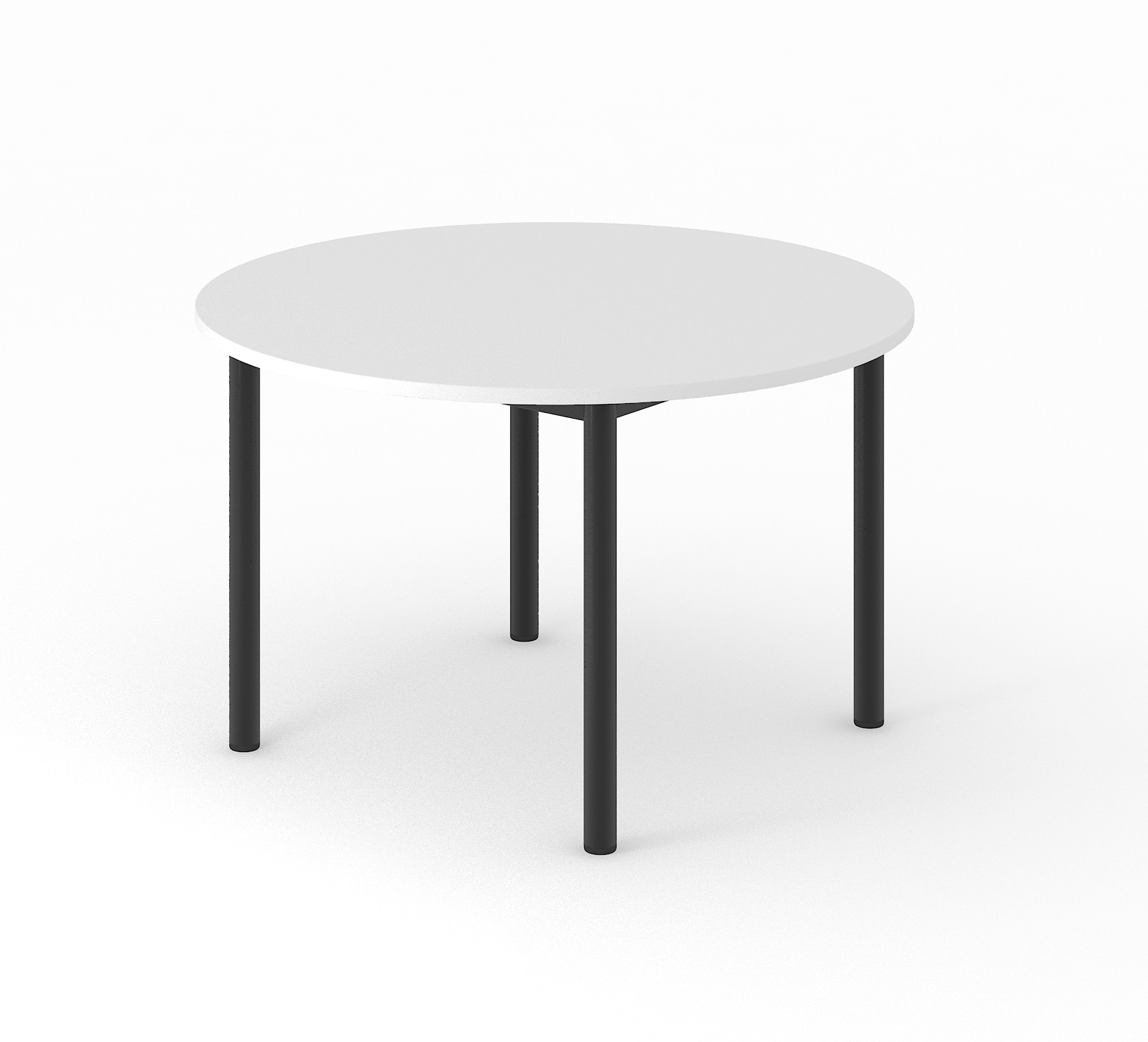 Optima Round Melamine 4-Person Meeting Table w/Metal Frame
