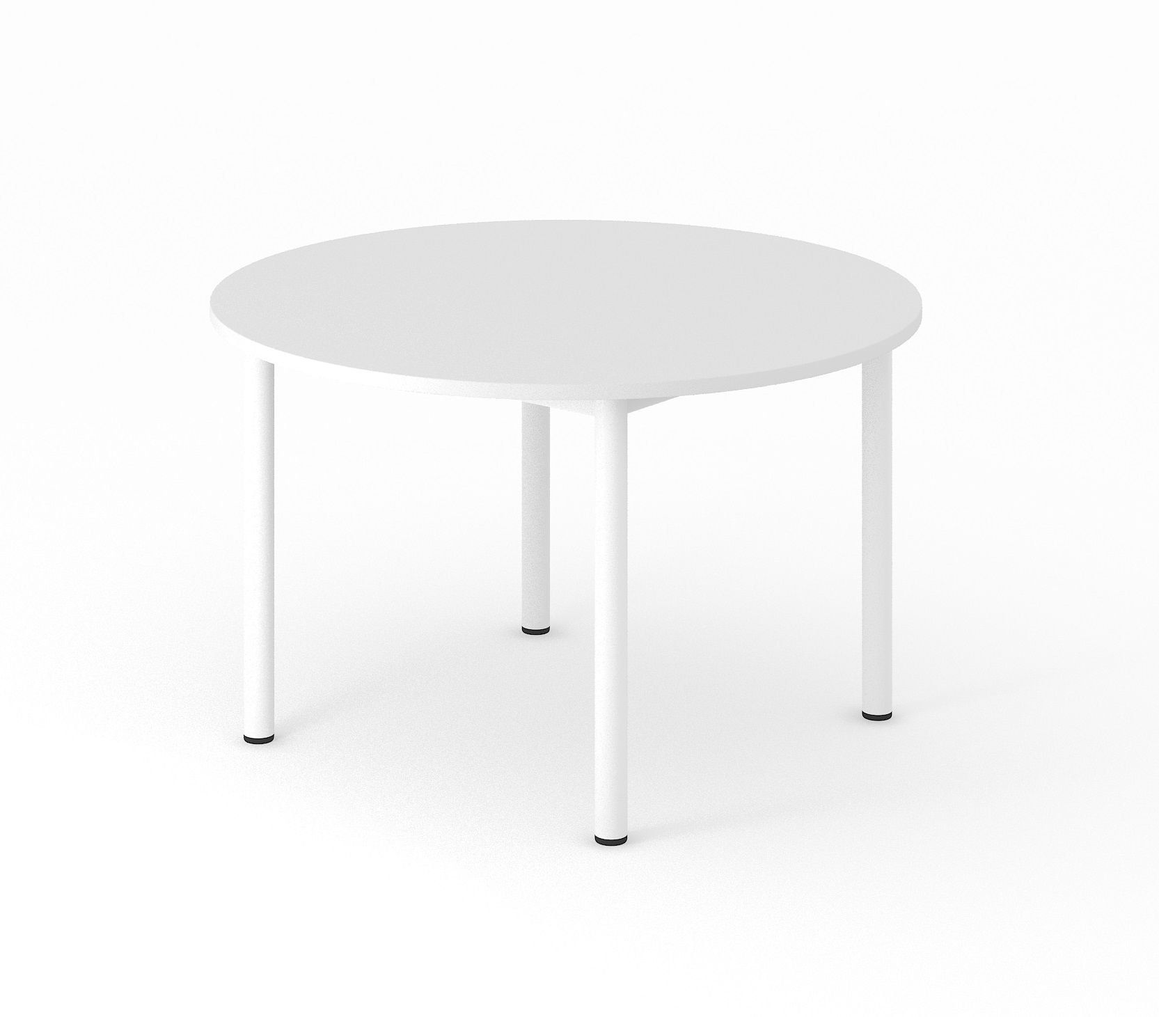 Optima Round Melamine 4-Person Meeting Table w/Metal Frame