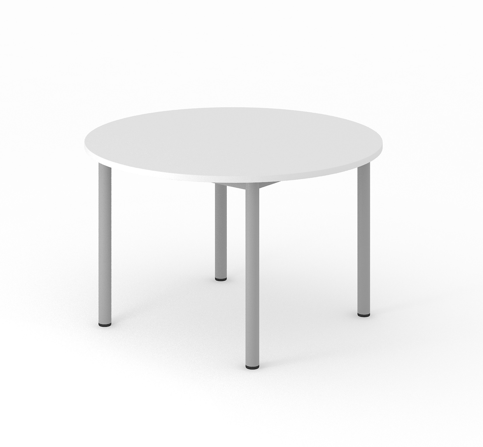 Optima Round Melamine 4-Person Meeting Table w/Metal Frame