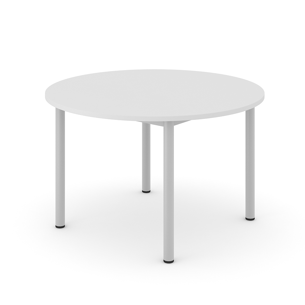 Optima Round Melamine 4-Person Meeting Table w/Metal Frame
