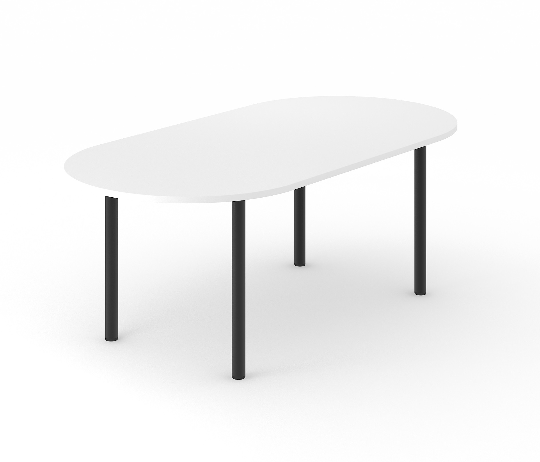 Optima Oval Melamine 6-Person Meeting Table w/Metal Frame