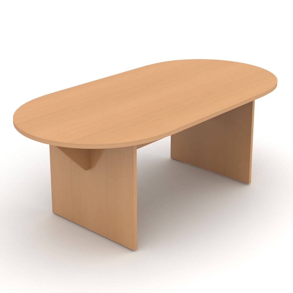 Optima Oval Melamine 6-8-Person Meeting Table w/Modesty Panel