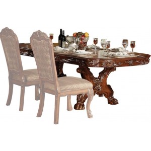 Dresden Wood/PU/Fabric Dining Set by ACME