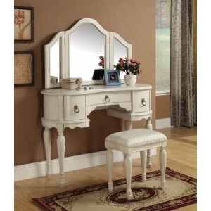Trini Vanity Set (Desk + Mirror + Stool) by ACME