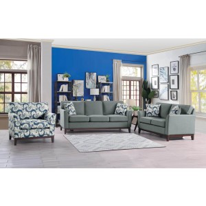 Blue Lake Fabric Living Room Set by Homelegance