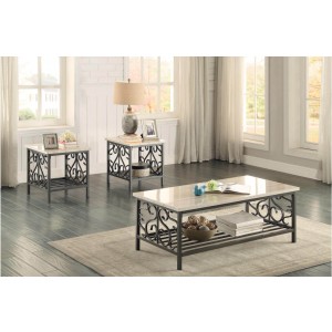 Fairhope Metal Occasional Table Set (Coffee Table + 2 End Tables) by Homelegance