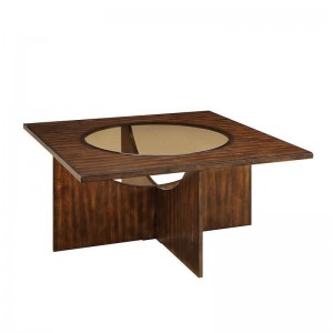 Akita Glass/Wood Veneer Occasional Table Set (Coffee Table + 4 Stools) by Homelegance