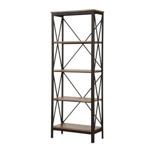Penpoint Wood Veneer/Metal Bookcase by Homelegance