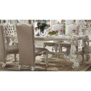 Versailles PU/Fabric/Wood 120"L Dining Set by ACME