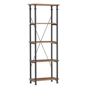 Factory Industrial Wood Bookcase by Homelegance