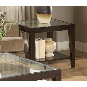 Vincent Glass End Table by Homelegance
