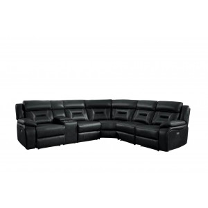 Amite Leather Gel Match Power Reclining Sectional by Homelegance