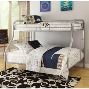 Tritan Queen/Twin Size Bunk Bed, Silver by ACME