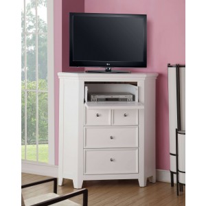 Lacey Corner TV Stand, White by ACME