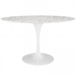 Lippa 54" Oval-Shaped Artificial Marble Dining Table by Modway Furniture
