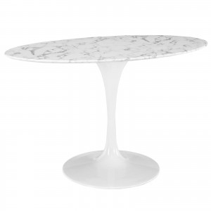 Lippa 54" Oval-Shaped Artificial Marble Dining Table by Modway Furniture