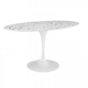 Lippa 60" Oval-Shaped Artificial Marble Dining Table by Modway Furniture
